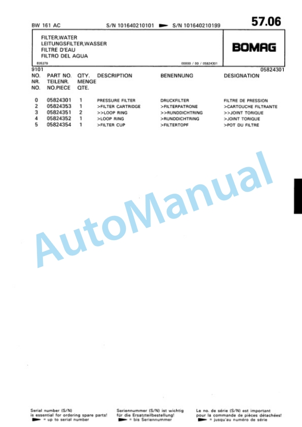 Bomag BW 161 AC Combination Roller Spare Parts Catalogue 00810087 2 Bomag BW 161 AC Combination Roller Spare Parts Catalogue 00810087-2
