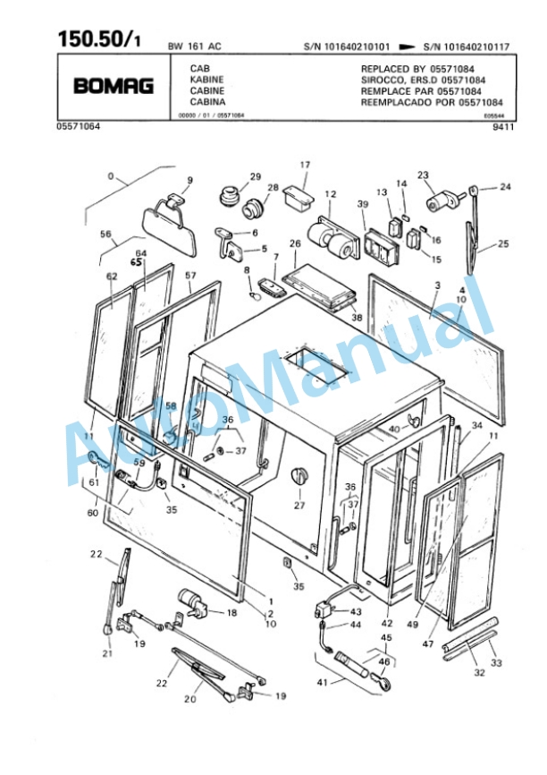Bomag BW 161 AC Combination Roller Spare Parts Catalogue 00810087 4 Bomag BW 161 AC Combination Roller Spare Parts Catalogue 00810087-4