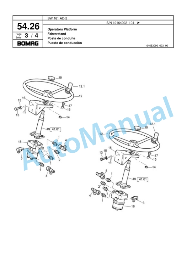 Bomag BW 161 AD-2 Combination Roller Spare Parts Catalogue 00817493 2 Bomag BW 161 AD-2 Combination Roller Spare Parts Catalogue 00817493-2