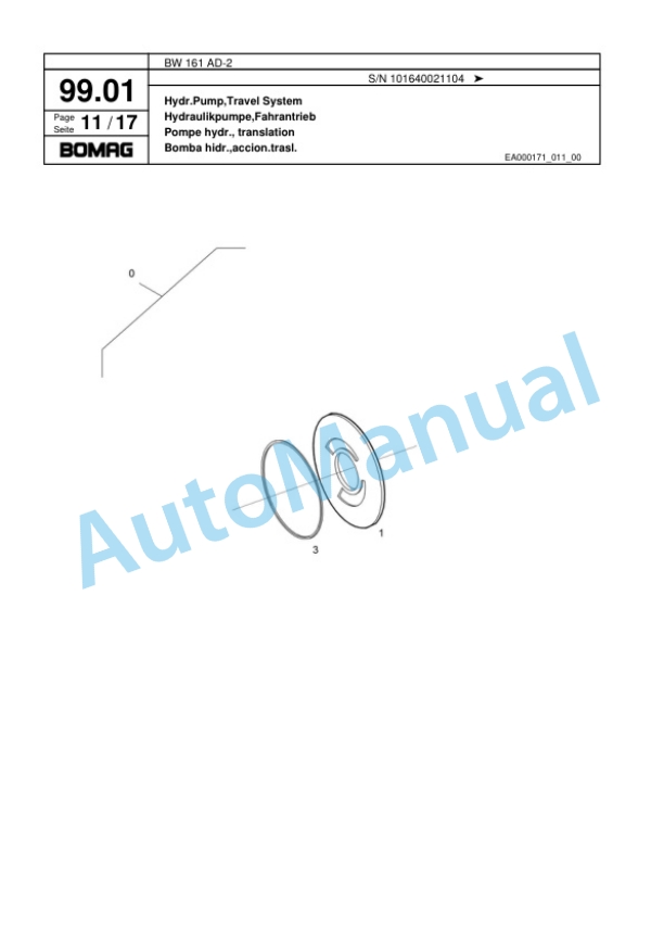 Bomag BW 161 AD-2 Combination Roller Spare Parts Catalogue 00817493 3 Bomag BW 161 AD-2 Combination Roller Spare Parts Catalogue 00817493-3