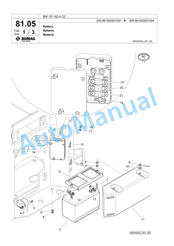 Bomag BW 161 AD-4 CC Tandem Vibratory Roller Spare Parts Catalogue 00826799 2 Bomag BW 161 AD-4 CC Tandem Vibratory Roller Spare Parts Catalogue 00826799-2