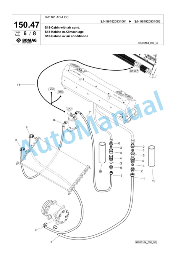 Bomag BW 161 AD-4 CC Tandem Vibratory Roller Spare Parts Catalogue 00826799 4 Bomag BW 161 AD-4 CC Tandem Vibratory Roller Spare Parts Catalogue 00826799-4