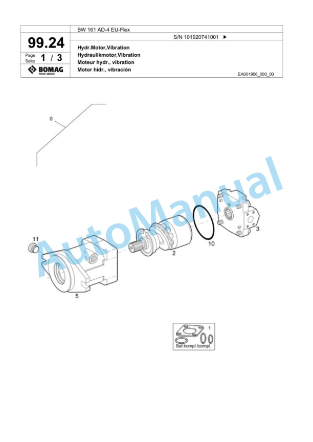 Bomag BW 161 AD-4 EU-Flex Tandem Vibratory Roller Spare Parts Catalogue 00824393 3 Bomag BW 161 AD-4 EU-Flex Tandem Vibratory Roller Spare Parts Catalogue 00824393-3