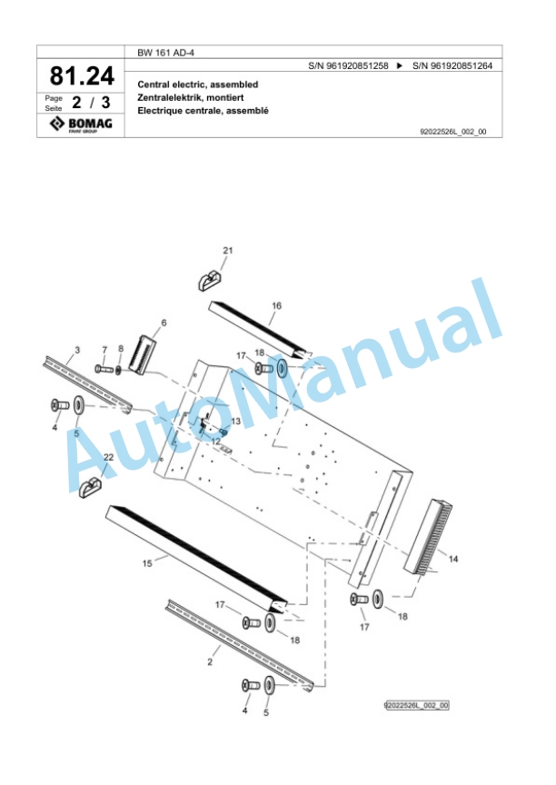 Bomag BW 161 AD-4 Tandem Vibratory Roller Spare Parts Catalogue 00826239 2 Bomag BW 161 AD-4 Tandem Vibratory Roller Spare Parts Catalogue 00826239-2