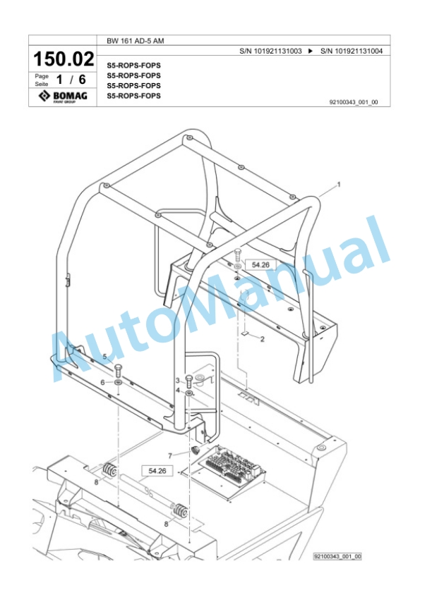 Bomag BW 161 AD-5 AM Tandem Vibratory Roller Spare Parts Catalogue 00824107 4 Bomag BW 161 AD-5 AM Tandem Vibratory Roller Spare Parts Catalogue 00824107-4