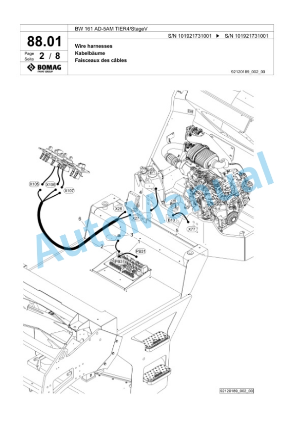 Bomag BW 161 AD-5AM TIER4 - StageV Tandem Vibratory Roller Spare Parts Catalogue 00825633 2 Bomag BW 161 AD-5AM TIER4 - StageV Tandem Vibratory Roller Spare Parts Catalogue 00825633-2