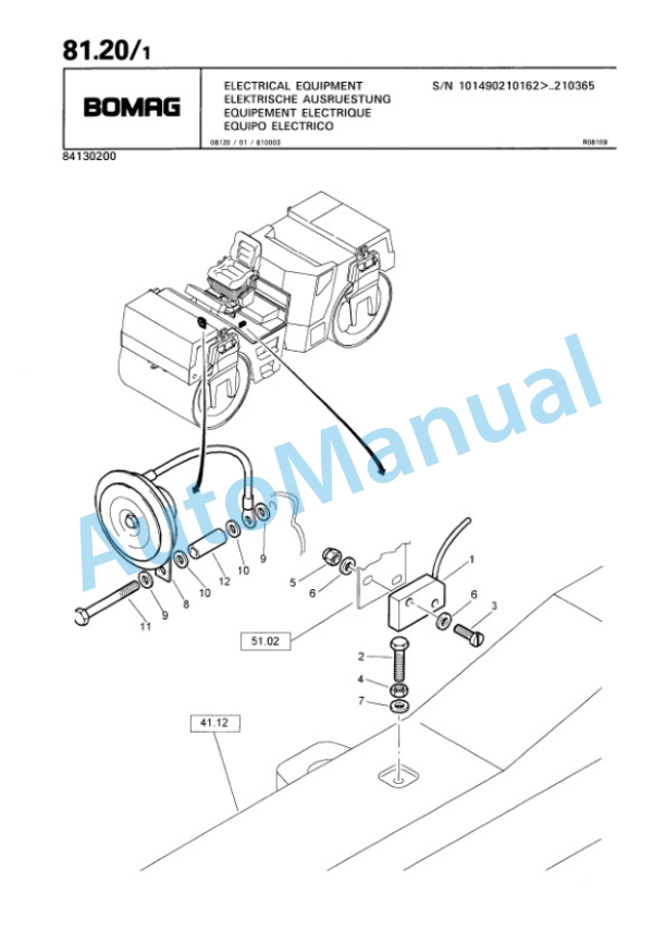 Bomag BW 161 AD-CV Tandem Vibratory Roller Spare Parts Catalogue 00810232 4 Bomag BW 161 AD-CV Tandem Vibratory Roller Spare Parts Catalogue 00810232-4