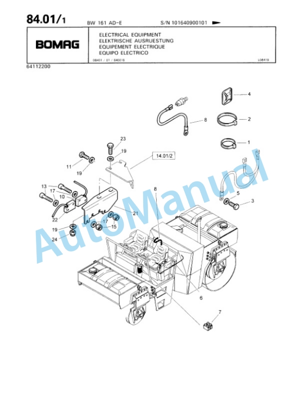 Bomag BW 161 AD-E Tandem Vibratory Roller Spare Parts Catalogue 00814615 3 Bomag BW 161 AD-E Tandem Vibratory Roller Spare Parts Catalogue 00814615-3