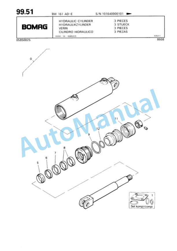 Bomag BW 161 AD-E Tandem Vibratory Roller Spare Parts Catalogue 00814615 5 Bomag BW 161 AD-E Tandem Vibratory Roller Spare Parts Catalogue 00814615-5