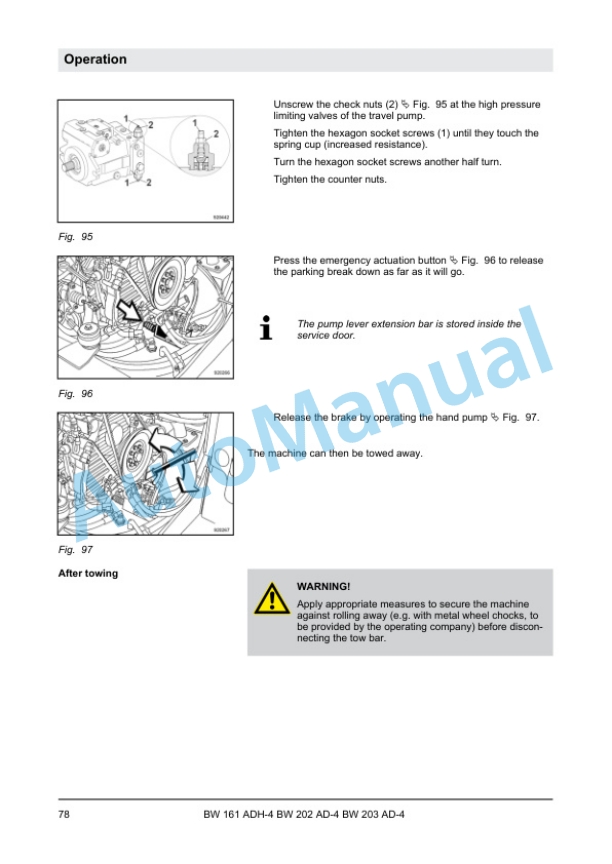 Alternative view of Bomag BW 161 ADH-4, BW 202 AD-4, BW 203 AD-4 Tandem Vibratory Roller Operating and Maintenance Instructions 00806301