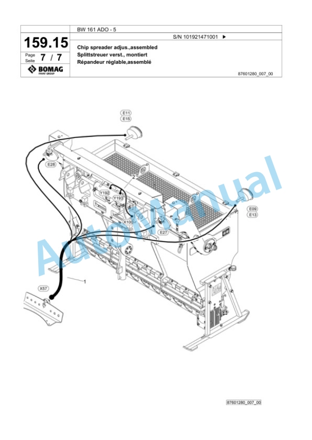 Bomag BW 161 ADO-5 Tandem Vibratory Roller Spare Parts Catalogue 00824657 5 Bomag BW 161 ADO-5 Tandem Vibratory Roller Spare Parts Catalogue 00824657-5