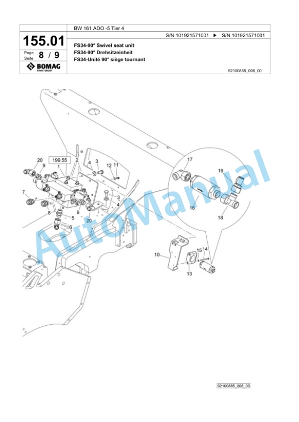 Bomag BW 161 ADO-5 Tier 4 Tandem Vibratory Roller Spare Parts Catalogue 00824947 5 Bomag BW 161 ADO-5 Tier 4 Tandem Vibratory Roller Spare Parts Catalogue 00824947-5