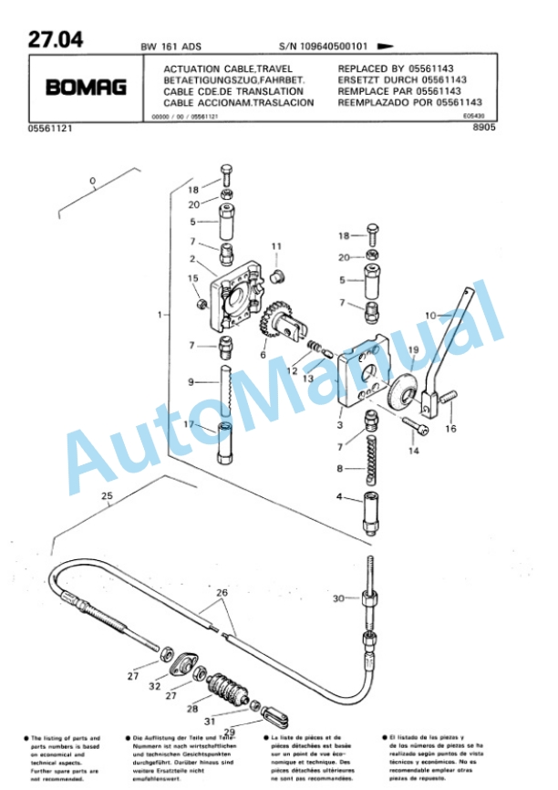 Bomag BW 161 ADS Tandem Vibratory Roller Spare Parts Catalogue 00810950 2 Bomag BW 161 ADS Tandem Vibratory Roller Spare Parts Catalogue 00810950-2
