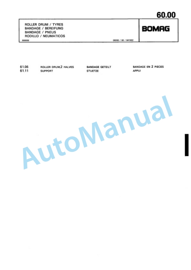 Bomag BW 164 AD-2 Tandem Vibratory Roller Spare Parts Catalogue 00810167 2 Bomag BW 164 AD-2 Tandem Vibratory Roller Spare Parts Catalogue 00810167-2