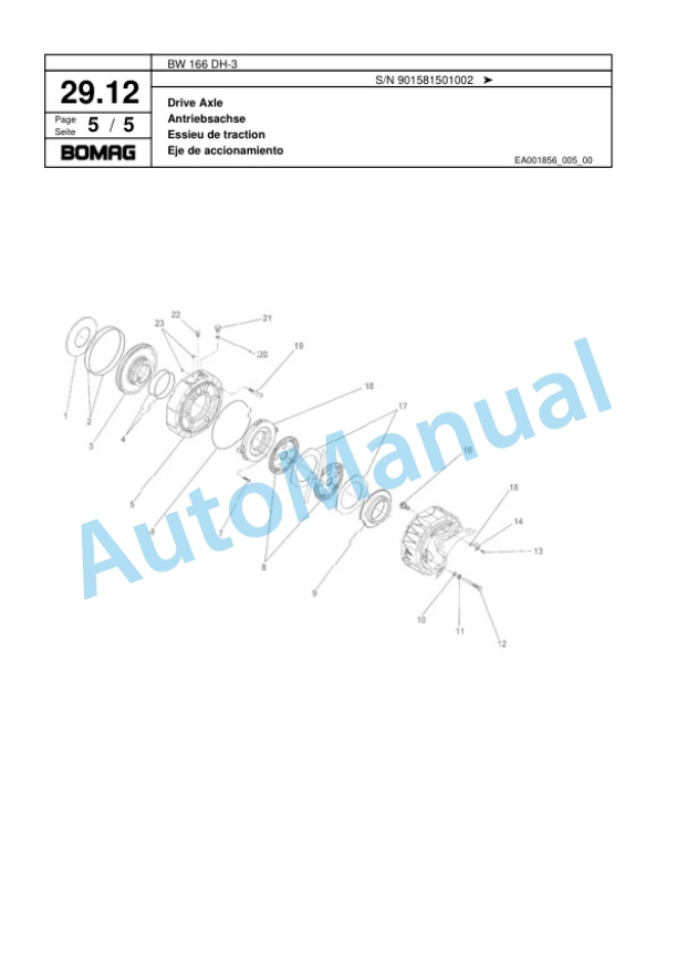 Bomag BW 166 DH-3 Single Drum Wheel Drive Vibratory Roller Spare Parts Catalogue 00817669 2 Bomag BW 166 DH-3 Single Drum Wheel Drive Vibratory Roller Spare Parts Catalogue 00817669-2