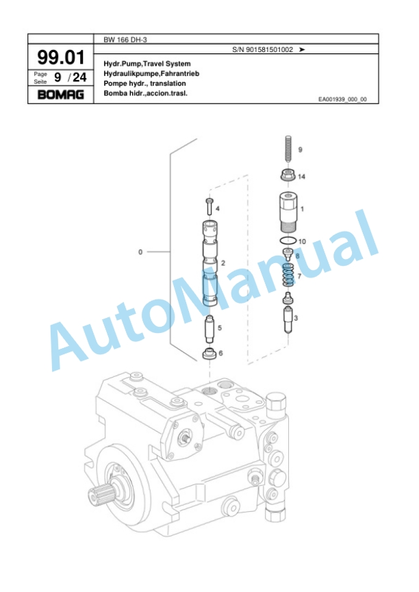 Bomag BW 166 DH-3 Single Drum Wheel Drive Vibratory Roller Spare Parts Catalogue 00817669 4 Bomag BW 166 DH-3 Single Drum Wheel Drive Vibratory Roller Spare Parts Catalogue 00817669-4