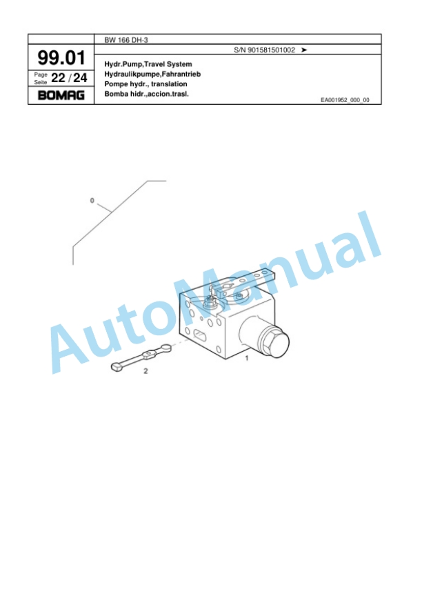 Bomag BW 166 DH-3 Single Drum Wheel Drive Vibratory Roller Spare Parts Catalogue 00817669 5 Bomag BW 166 DH-3 Single Drum Wheel Drive Vibratory Roller Spare Parts Catalogue 00817669-5