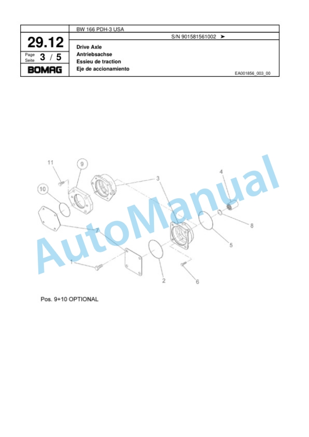 Bomag BW 166 PDH-3 USA Single Drum Wheel Drive Vibratory Roller Spare Parts Catalogue 00817963 2 Bomag BW 166 PDH-3 USA Single Drum Wheel Drive Vibratory Roller Spare Parts Catalogue 00817963-2