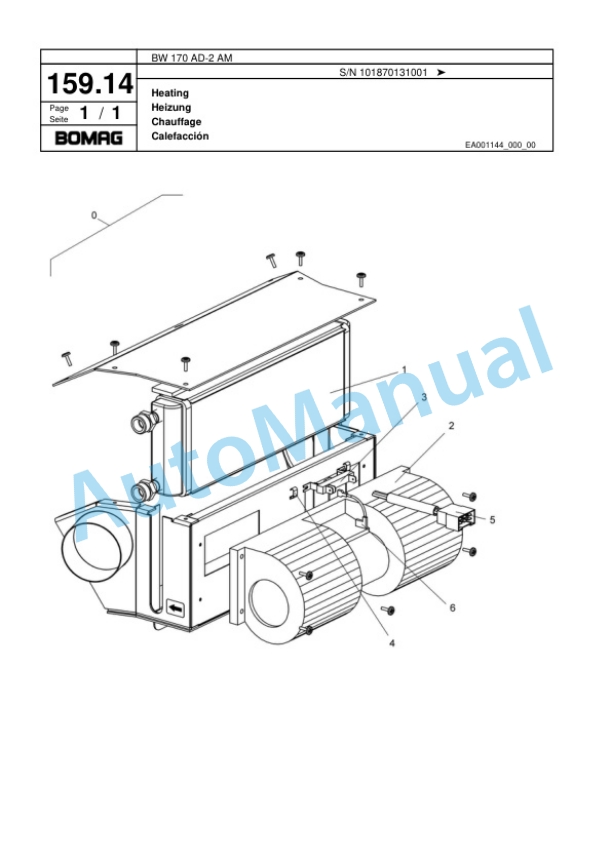 Bomag BW 170 AD-2 AM Tandem Vibratory Roller Spare Parts Catalogue 00817716 4 Bomag BW 170 AD-2 AM Tandem Vibratory Roller Spare Parts Catalogue 00817716-4