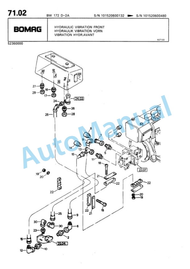 Bomag BW 172 D, BW 172 D2 Ampl Single Drum Wheel Drive Vibratory Roller Spare Parts Catalogue 00810027 5 Bomag BW 172 D, BW 172 D2 Ampl Single Drum Wheel Drive Vibratory Roller Spare Parts Catalogue 00810027-5