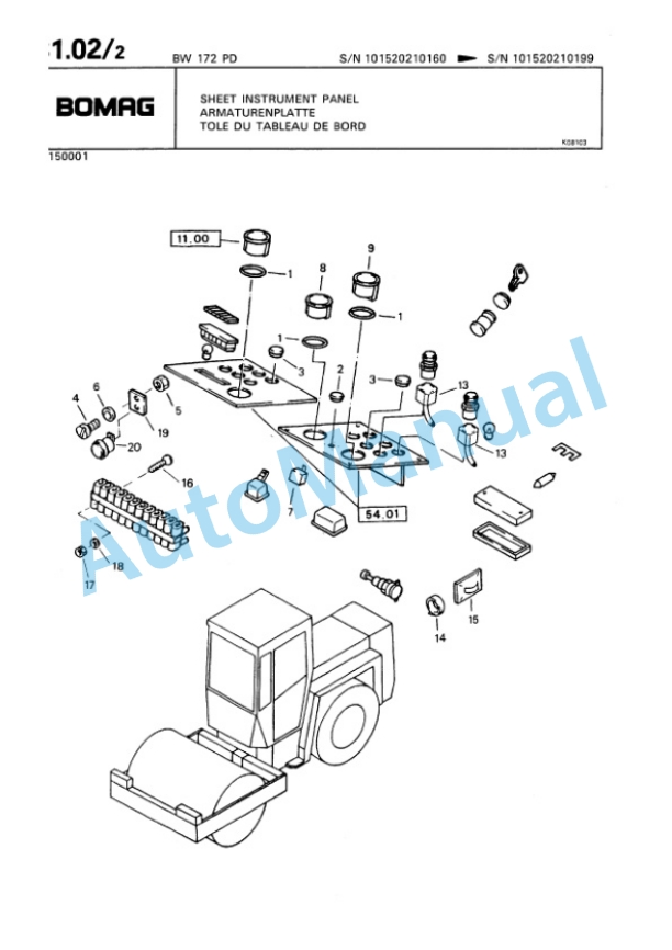 Bomag BW 172 PD Single Drum Wheel Drive Vibratory Roller Spare Parts Catalogue 00810028 5 Bomag BW 172 PD Single Drum Wheel Drive Vibratory Roller Spare Parts Catalogue 00810028-5