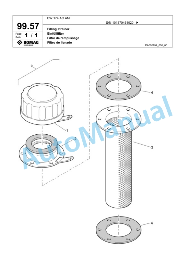 Bomag BW 174 AC AM Combination Roller Spare Parts Catalogue 00817500 3 Bomag BW 174 AC AM Combination Roller Spare Parts Catalogue 00817500-3