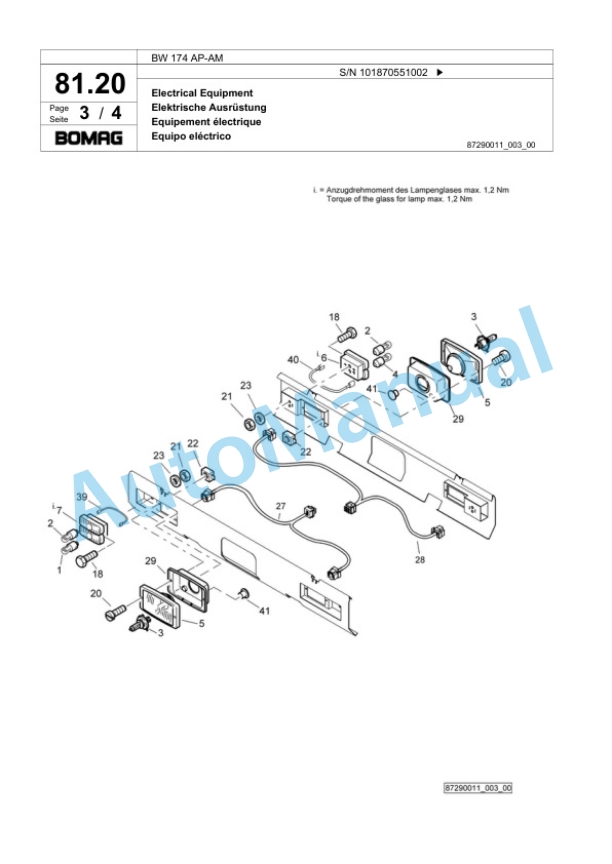 Bomag BW 174 AC-AM Tandem Vibratory Roller Spare Parts Catalogue 00818537 2 Bomag BW 174 AC-AM Tandem Vibratory Roller Spare Parts Catalogue 00818537-2
