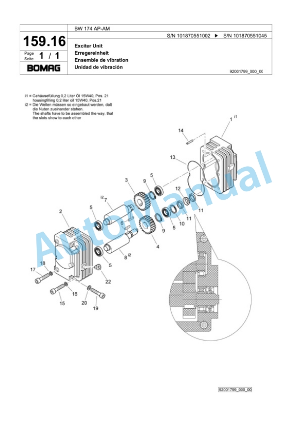 Bomag BW 174 AC-AM Tandem Vibratory Roller Spare Parts Catalogue 00818537 5 Bomag BW 174 AC-AM Tandem Vibratory Roller Spare Parts Catalogue 00818537-5