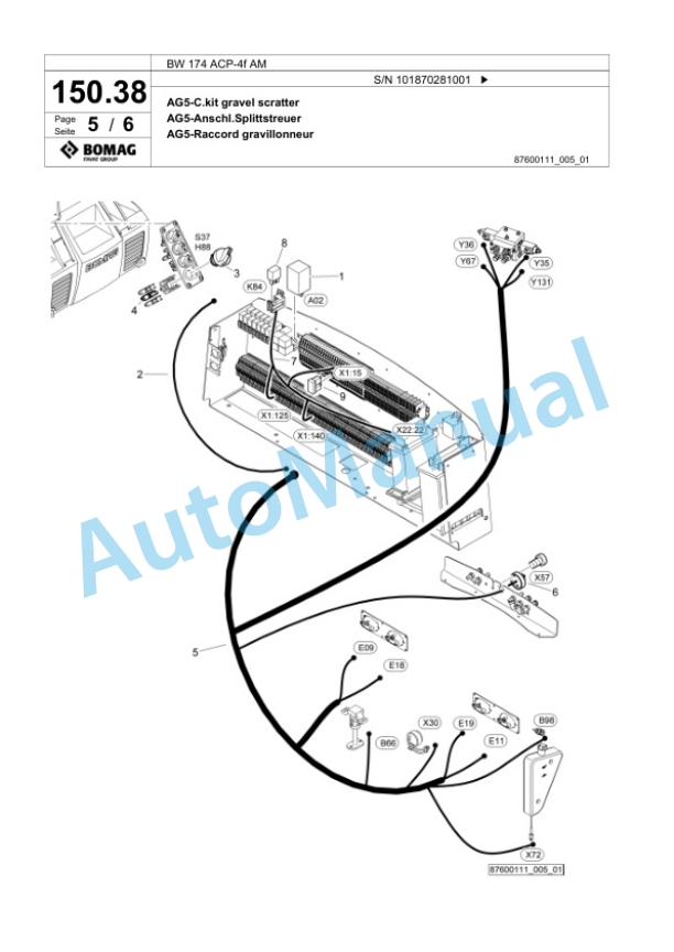 Bomag BW 174 ACP-4f AM Combination Roller Spare Parts Catalogue 00826155 4 Bomag BW 174 ACP-4f AM Combination Roller Spare Parts Catalogue 00826155-4