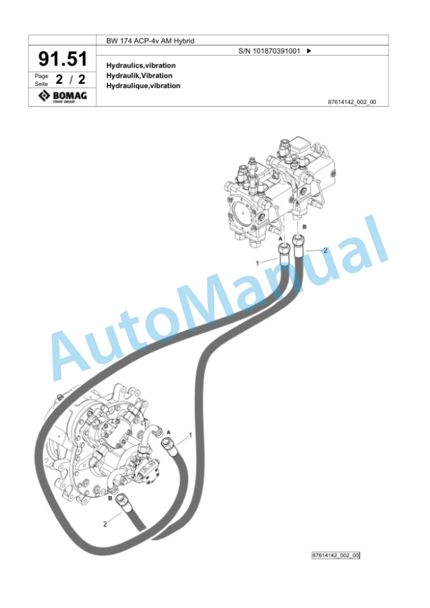 Bomag BW 174 ACP-4v AM Hybrid Combination Roller Spare Parts Catalogue 00826357 2 Bomag BW 174 ACP-4v AM Hybrid Combination Roller Spare Parts Catalogue 00826357-2