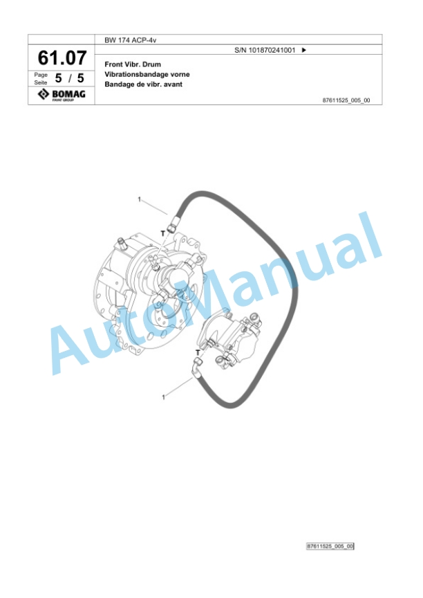 Bomag BW 174 ACP-4v Combination Roller Spare Parts Catalogue 00825825 2 Bomag BW 174 ACP-4v Combination Roller Spare Parts Catalogue 00825825-2