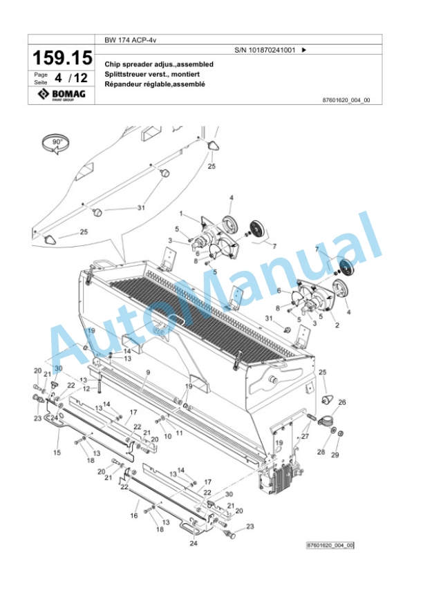 Bomag BW 174 ACP-4v Combination Roller Spare Parts Catalogue 00825825 5 Bomag BW 174 ACP-4v Combination Roller Spare Parts Catalogue 00825825-5