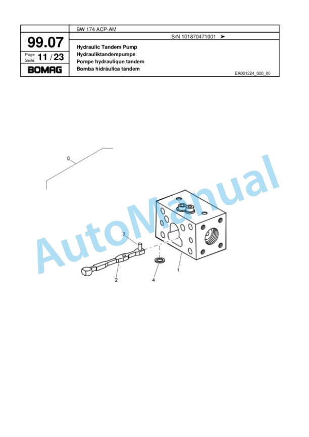Bomag BW 174 ACP-AM Combination Roller Spare Parts Catalogue 00818355 3 Bomag BW 174 ACP-AM Combination Roller Spare Parts Catalogue 00818355-3