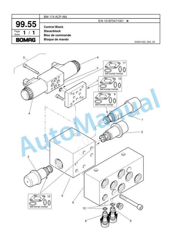 Bomag BW 174 ACP-AM Combination Roller Spare Parts Catalogue 00818355 4 Bomag BW 174 ACP-AM Combination Roller Spare Parts Catalogue 00818355-4