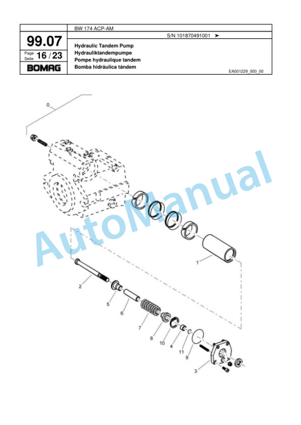 Bomag BW 174 ACP-AM Combination Roller Spare Parts Catalogue 00818535 3 Bomag BW 174 ACP-AM Combination Roller Spare Parts Catalogue 00818535-3