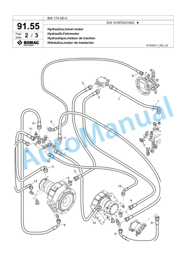 Bomag BW 174 AD-2 Tandem Vibratory Roller Spare Parts Catalogue 00817695 2 Bomag BW 174 AD-2 Tandem Vibratory Roller Spare Parts Catalogue 00817695-2