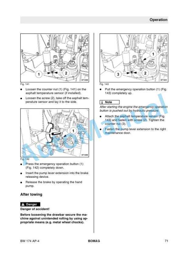 Alternative view of Bomag BW 174 AP-4 Tandem Vibratory Roller Operating and Maintenance Instructions 00806401