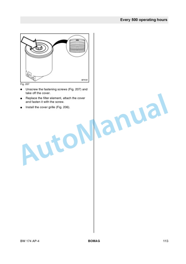 Bomag BW 174 AP-4 Tandem Vibratory Roller Operating and Maintenance Instructions 00806401 5 Bomag BW 174 AP-4 Tandem Vibratory Roller Operating and Maintenance Instructions 00806401 - Image 5