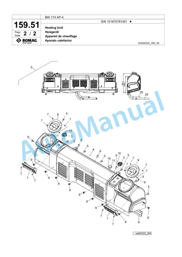 Bomag BW 174 AP-4 Tandem Vibratory Roller Spare Parts Catalogue 00824545 5 Bomag BW 174 AP-4 Tandem Vibratory Roller Spare Parts Catalogue 00824545-5