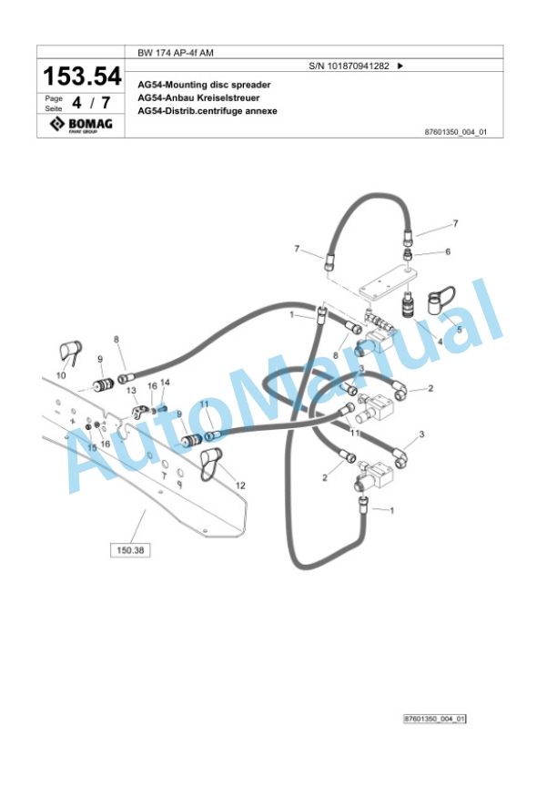 Bomag BW 174 AP-4f AM Tandem Vibratory Roller Spare Parts Catalogue 00824909 5 Bomag BW 174 AP-4f AM Tandem Vibratory Roller Spare Parts Catalogue 00824909-5