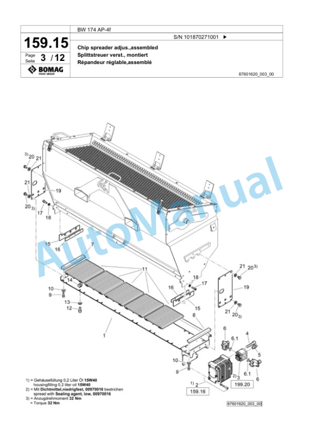 Bomag BW 174 AP-4f Tandem Vibratory Roller Spare Parts Catalogue 00826153 5 Bomag BW 174 AP-4f Tandem Vibratory Roller Spare Parts Catalogue 00826153-5