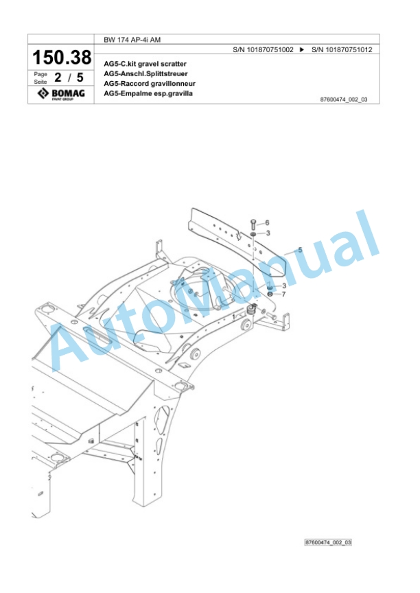 Bomag BW 174 AP-4i AM Tandem Vibratory Roller Spare Parts Catalogue 00824093 4 Bomag BW 174 AP-4i AM Tandem Vibratory Roller Spare Parts Catalogue 00824093-4