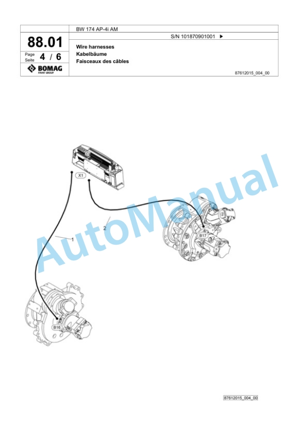Bomag BW 174 AP-4i AM Tandem Vibratory Roller Spare Parts Catalogue 00824627 2 Bomag BW 174 AP-4i AM Tandem Vibratory Roller Spare Parts Catalogue 00824627-2