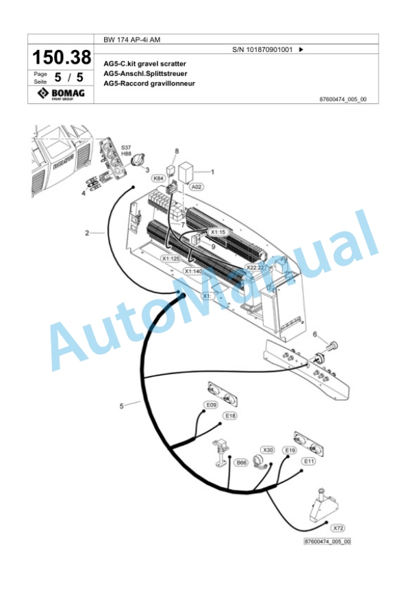Bomag BW 174 AP-4i AM Tandem Vibratory Roller Spare Parts Catalogue 00824627 4 Bomag BW 174 AP-4i AM Tandem Vibratory Roller Spare Parts Catalogue 00824627-4