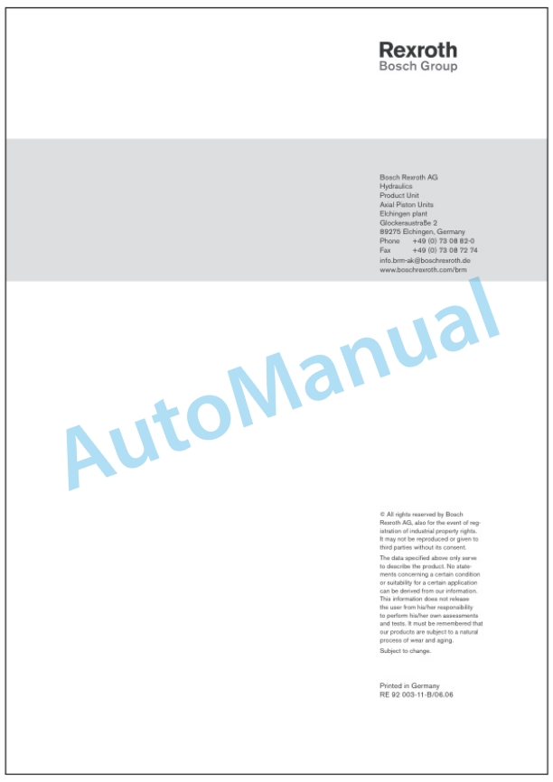 Bomag BW 174 AP AM, BW 174 ACP AM Tandem Vibratory Roller Service Manual 00891520 5 Bomag BW 174 AP AM, BW 174 ACP AM Tandem Vibratory Roller Service Manual 00891520 - Image 5