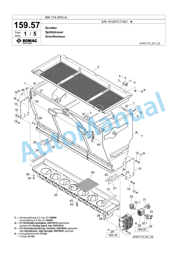 Bomag BW 174 APO-4i Tandem Vibratory Roller Spare Parts Catalogue 00825099 5 Bomag BW 174 APO-4i Tandem Vibratory Roller Spare Parts Catalogue 00825099-5