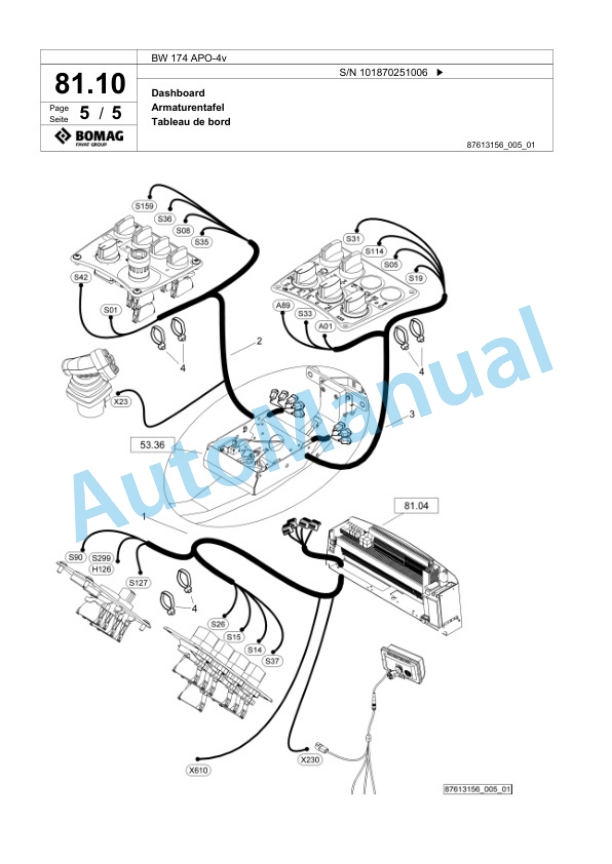 Bomag BW 174 APO-4v Tandem Vibratory Roller Spare Parts Catalogue 00825827 2 Bomag BW 174 APO-4v Tandem Vibratory Roller Spare Parts Catalogue 00825827-2