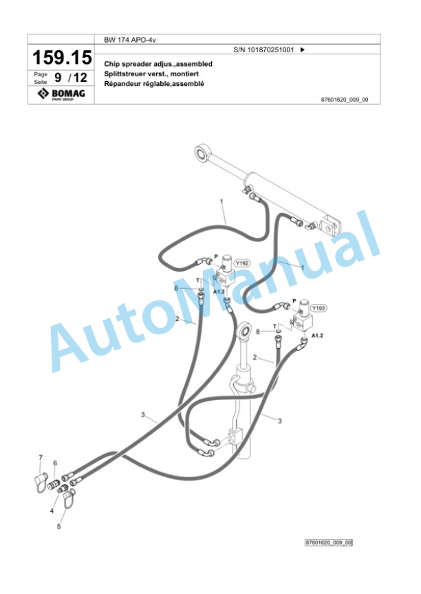 Bomag BW 174 APO-4v Tandem Vibratory Roller Spare Parts Catalogue 00825827 5 Bomag BW 174 APO-4v Tandem Vibratory Roller Spare Parts Catalogue 00825827-5