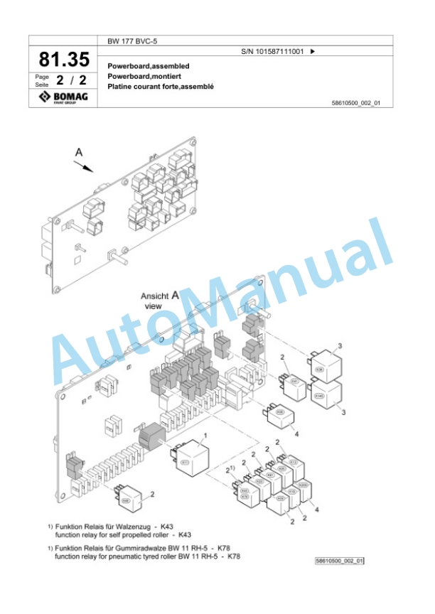 Bomag BW 177 BVC-5 Single Drum Wheel Drive Vibratory Roller Spare Parts Catalogue 00825731 2 Bomag BW 177 BVC-5 Single Drum Wheel Drive Vibratory Roller Spare Parts Catalogue 00825731-2