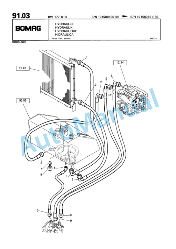 Bomag BW 177 D-3 Single Drum Wheel Drive Vibratory Roller Spare Parts Catalogue 00815310 2 Bomag BW 177 D-3 Single Drum Wheel Drive Vibratory Roller Spare Parts Catalogue 00815310-2